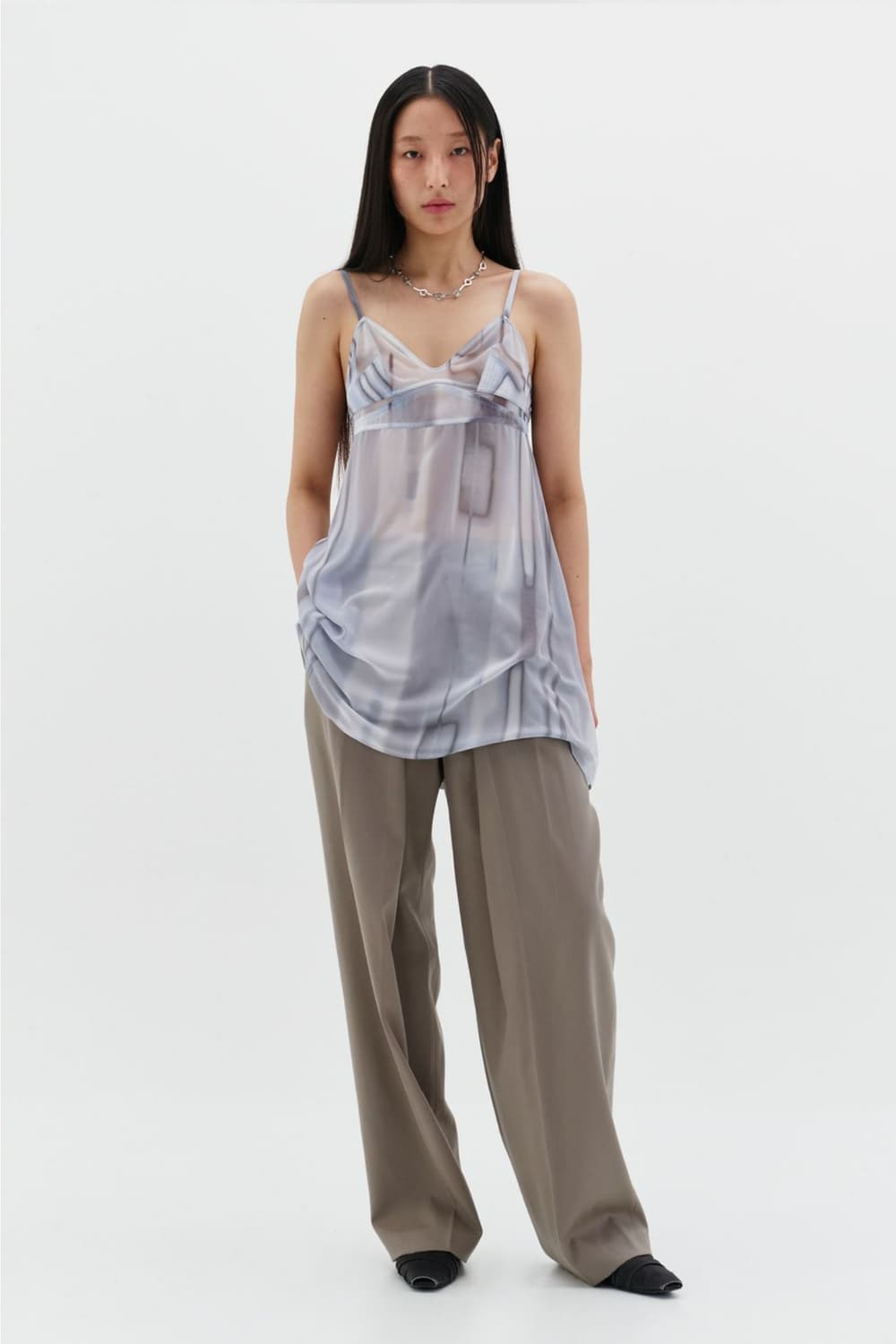 LOW CLASSIC 로우클래식 시스루 스티치 원피스 상품이미지5