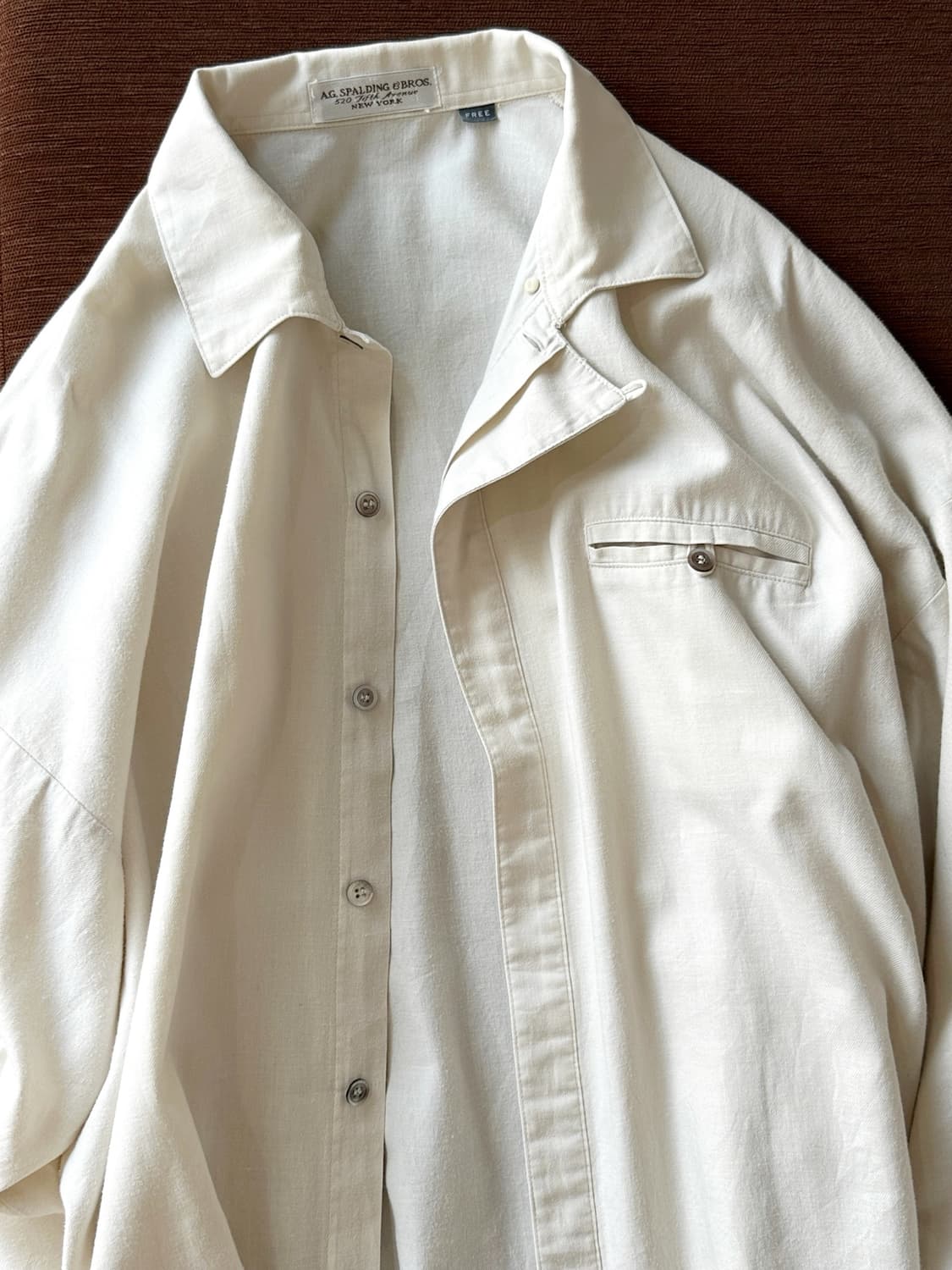 Design collar brushed cotton shirt 상품이미지3