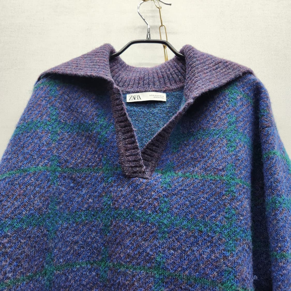 자라 ZARA 체크 카라 크롭 니트 M(L) 상품이미지2