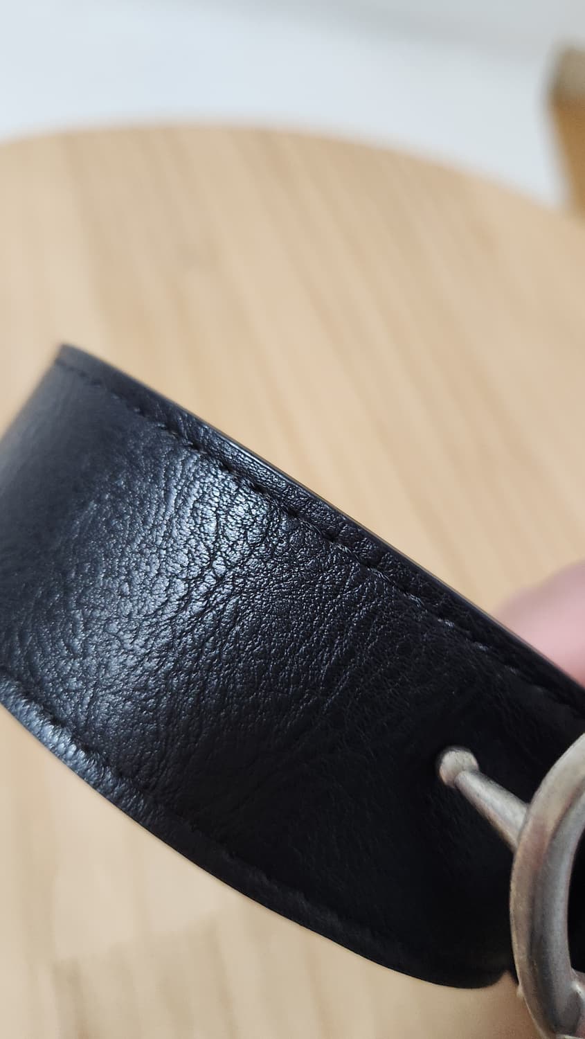 디젤 D로고 블랙 가죽 벨트 상품이미지3