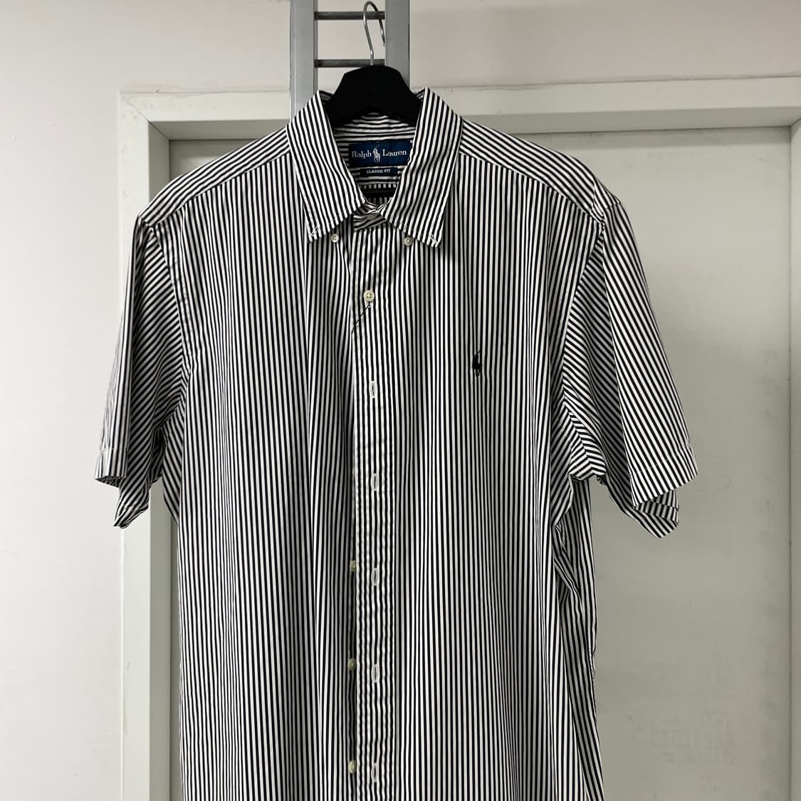 폴로 스트라이프 반팔 셔츠 블랙 XL 상품이미지2