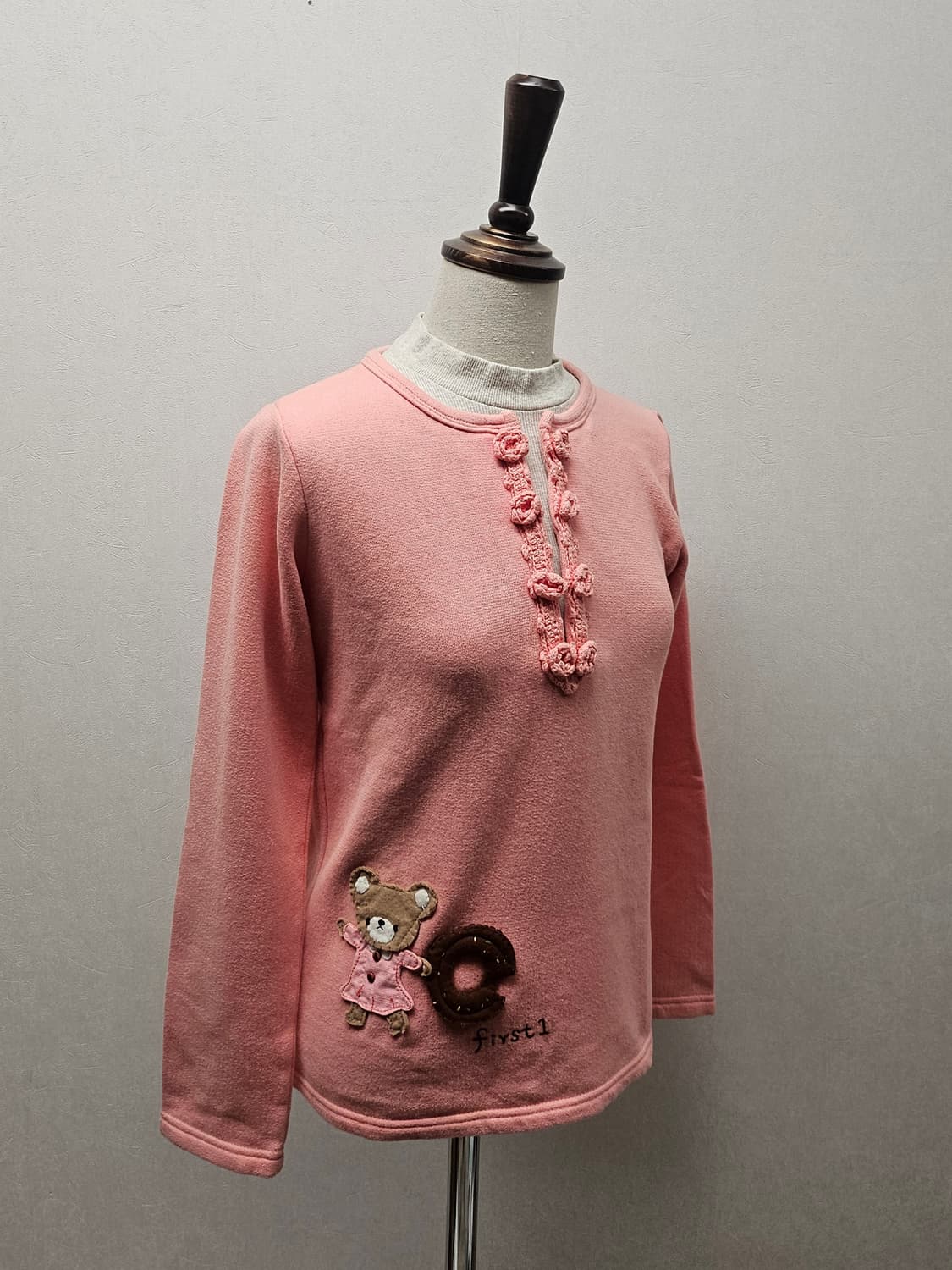 퍼스트원 빈티지 약기모 쿠킹클래스 곰순이 패치 티셔츠 S 44 상품이미지3