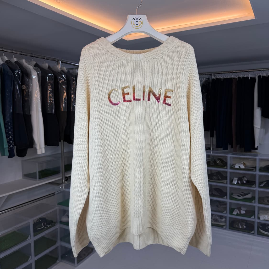 [리오브] 셀린느 리브드 울 로고 니트 상품이미지1