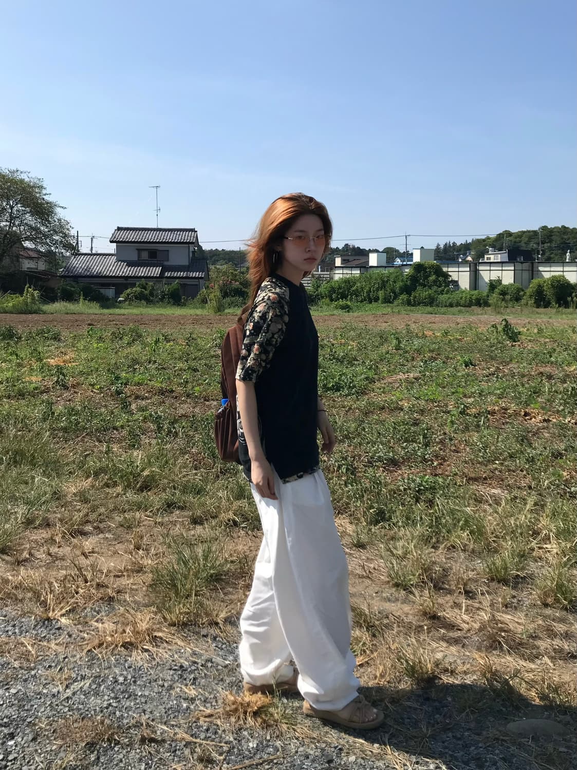  카라쿠리타마시이 그런지 오리엔탈 자수 반팔 티셔츠 상품이미지3