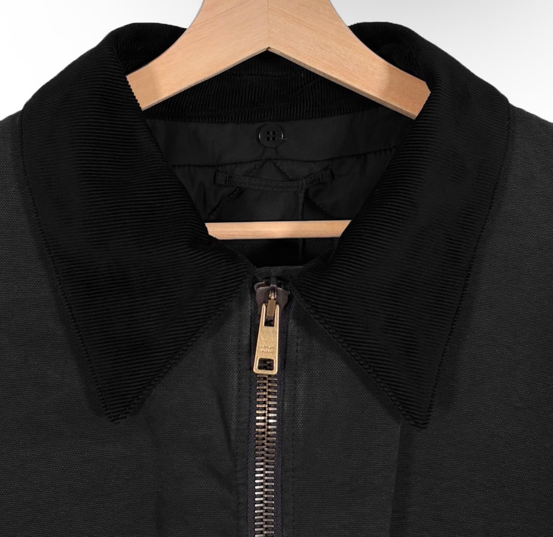 [XL] 프라다 남성 데님 시어링 봄버 트러커 블루종 자켓 칼라 블랙 상품이미지4