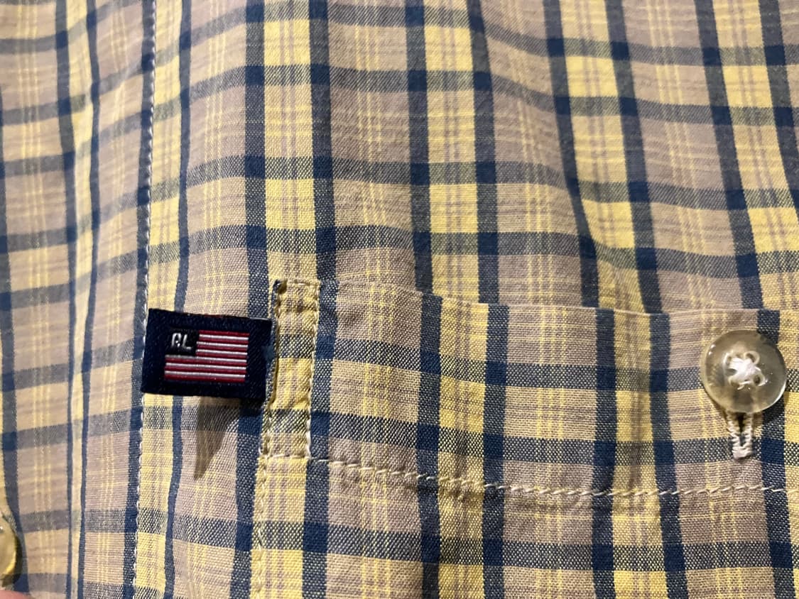 90s~00s Polo Jeans Co 폴로진스 RL성조기 체크셔츠 XL 상품이미지3