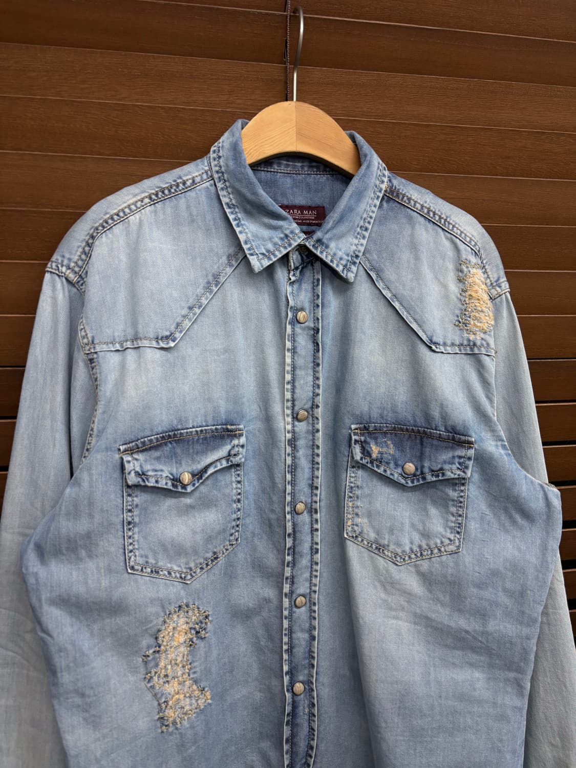 자라 웨스턴 데미지 셔츠 상품이미지3
