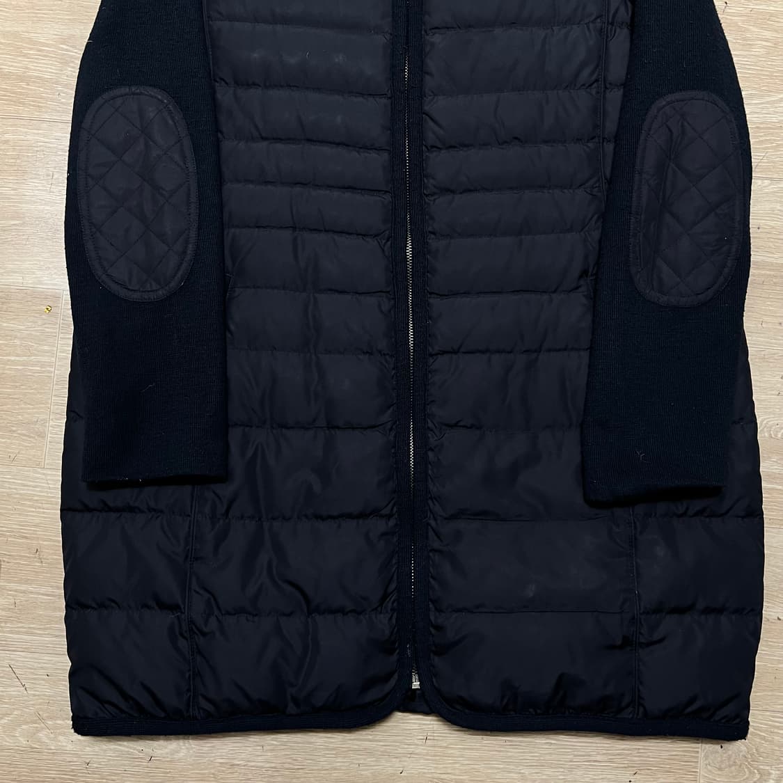 지고트 여성 구스다운 배색 퀼팅 경량 롱패딩 [네이비] 88-90-160 상품이미지3