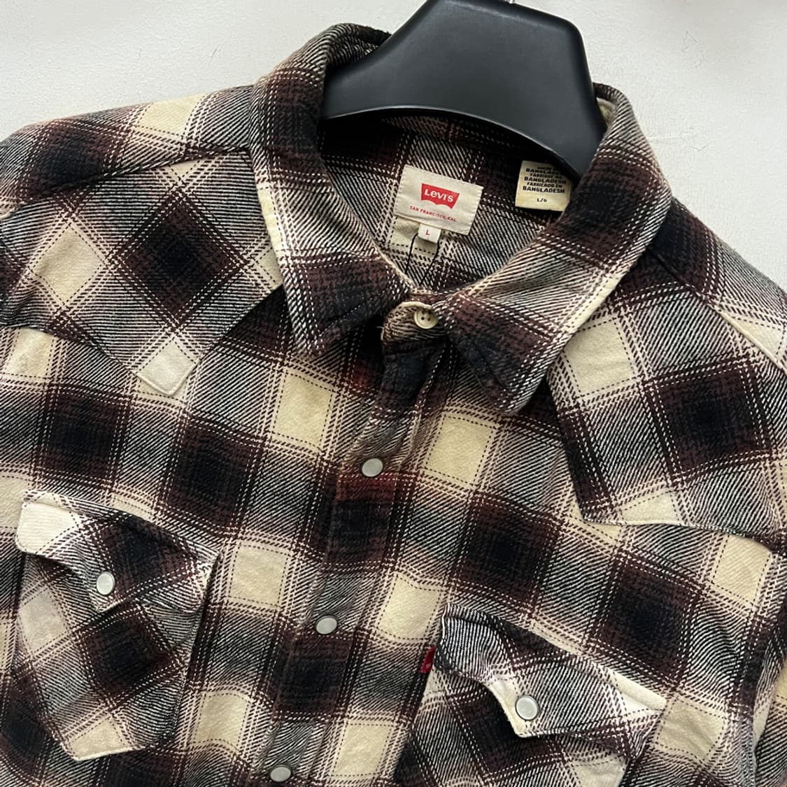 리바이스 블랭크탭 체크 웨스턴 플란넬 셔츠 남방 L 상품이미지3