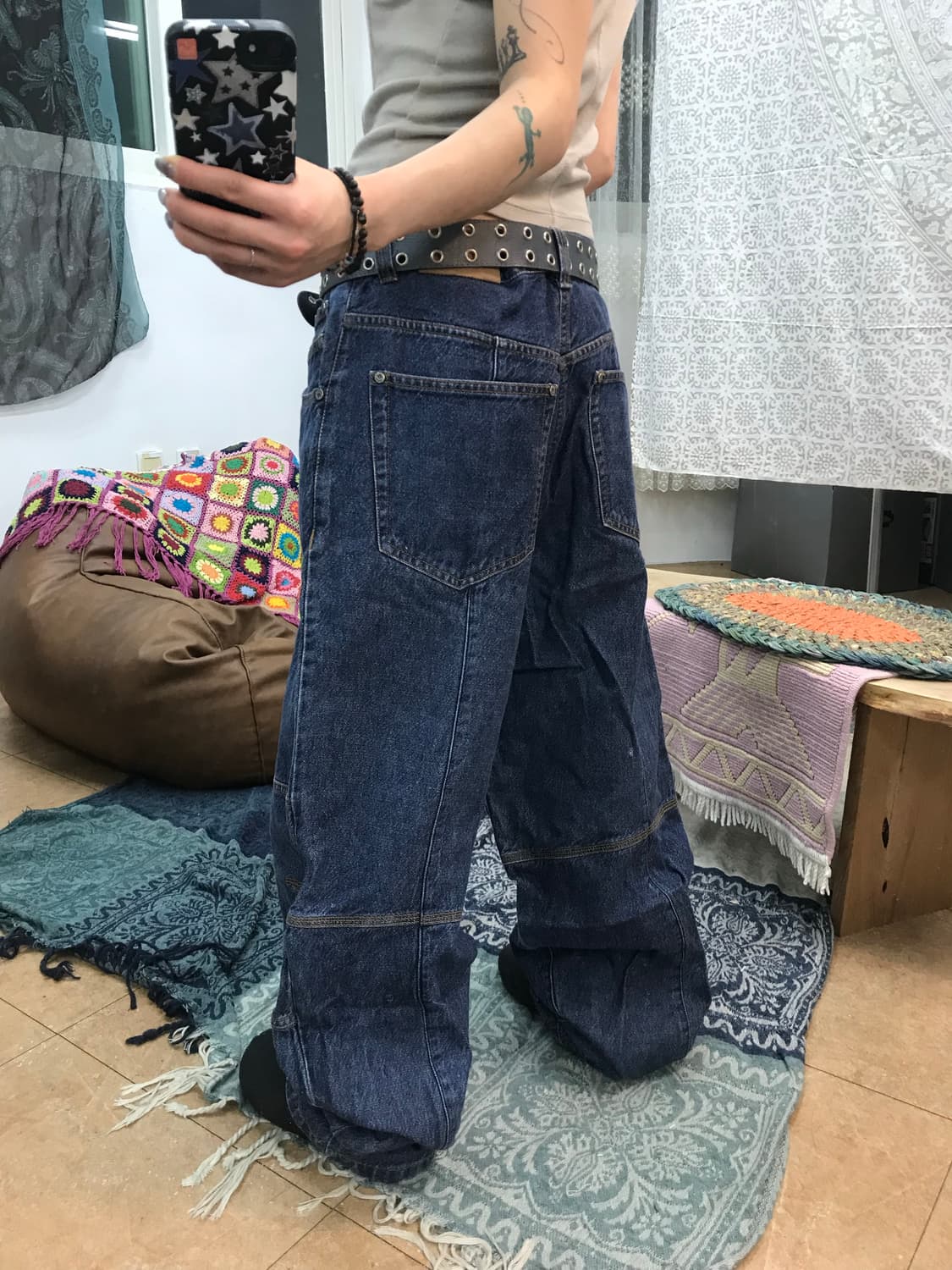 Roots 루츠 더블니 진청 데님팬츠  상품이미지2