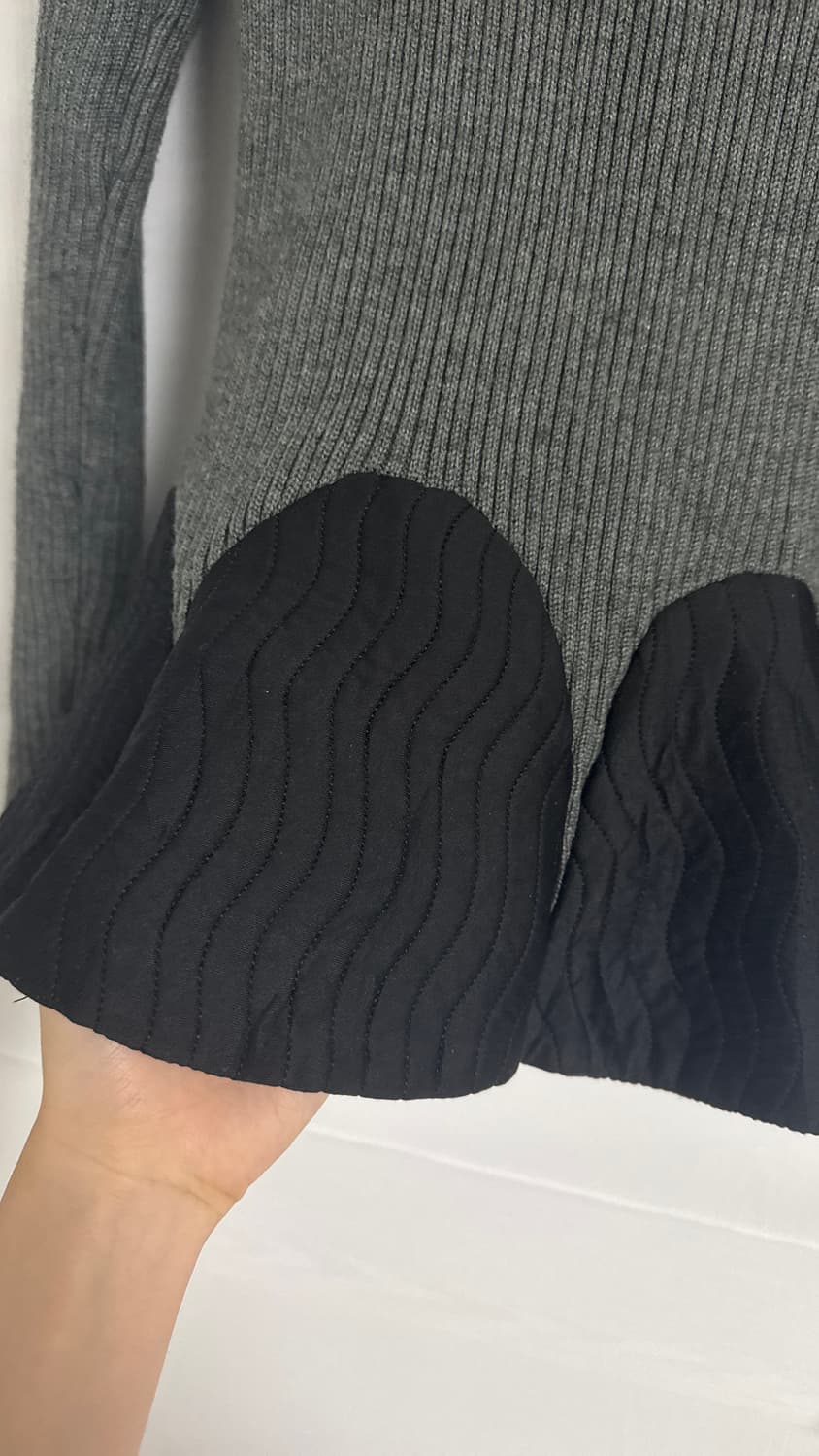 일본 빈티지 누빔 플레어 니트 상품이미지2