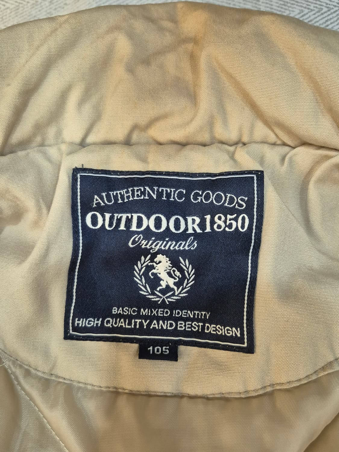 아웃도어1850 탐험대 베이지 야상 점퍼 자켓 남성 105사이즈 상품이미지6