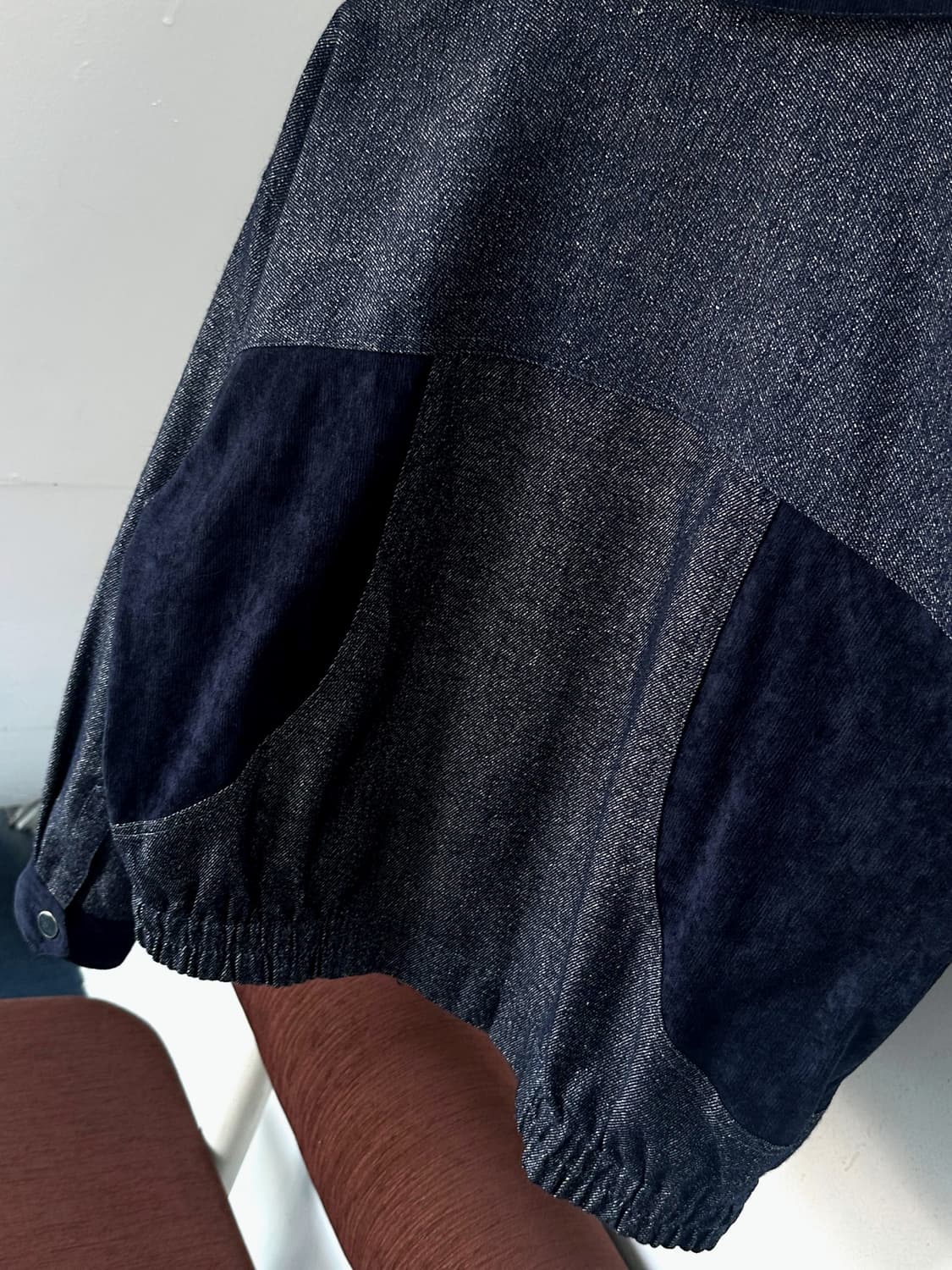 Design knitted panel blouson 상품이미지5