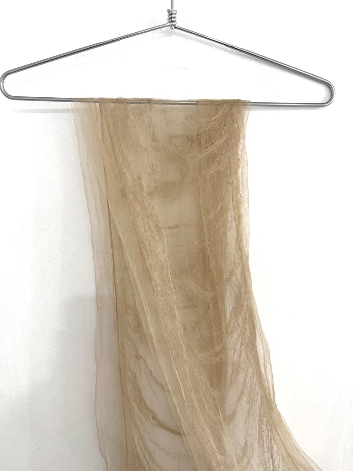 Beige Sheer Fringe Scarf 상품이미지4