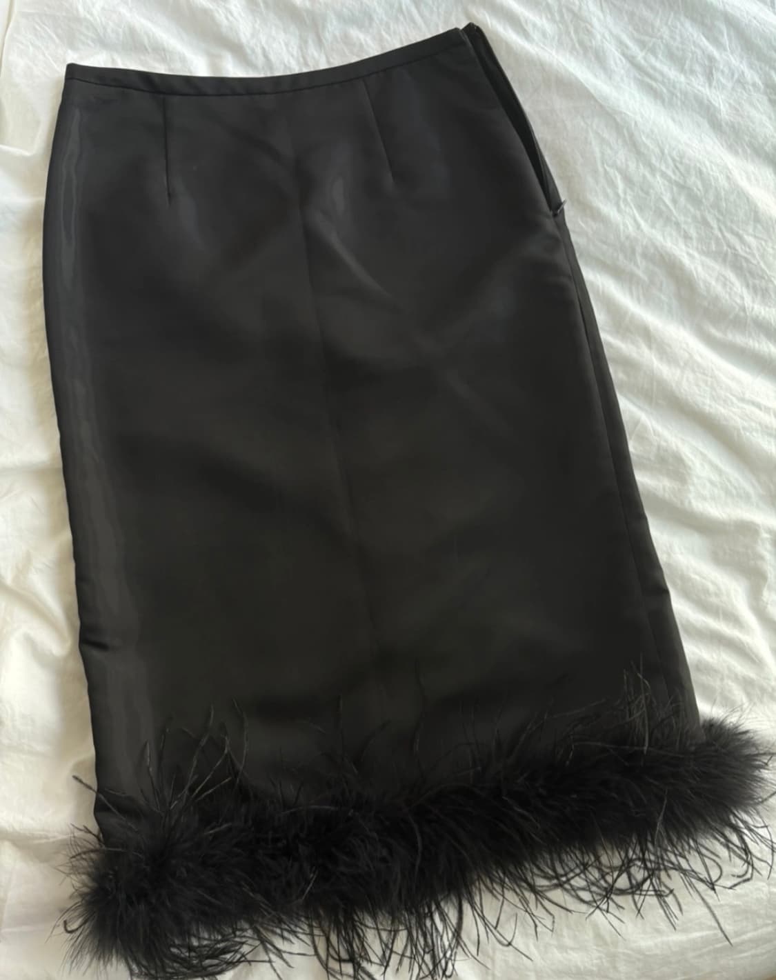 문선 MJ S2 Ostrich hair skirt 블랙 상품이미지1