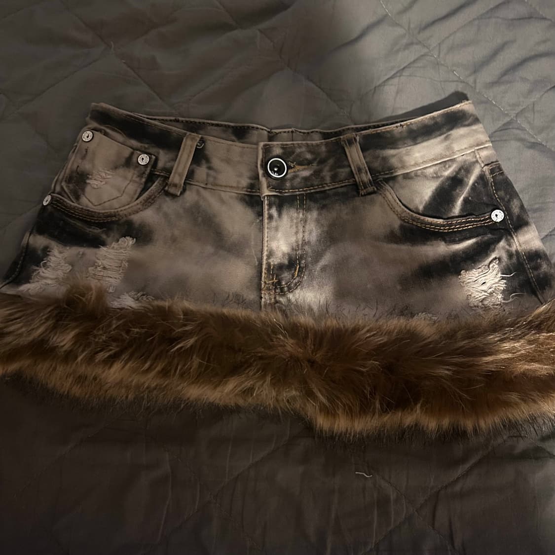 빈티지 커스텀 데님 미니스커트 상품이미지2