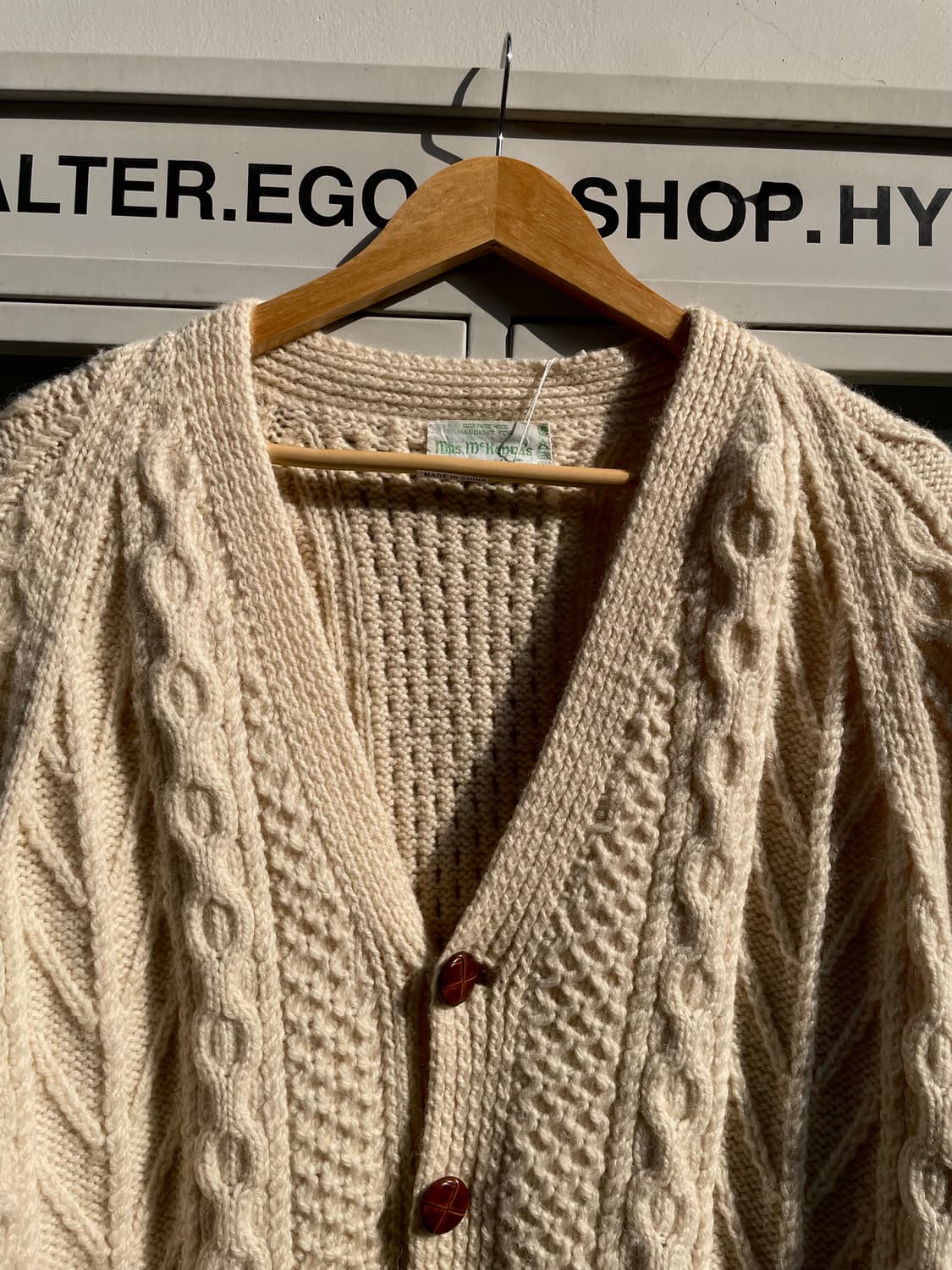 pure wool fisherman handmade cardigan 상품이미지3