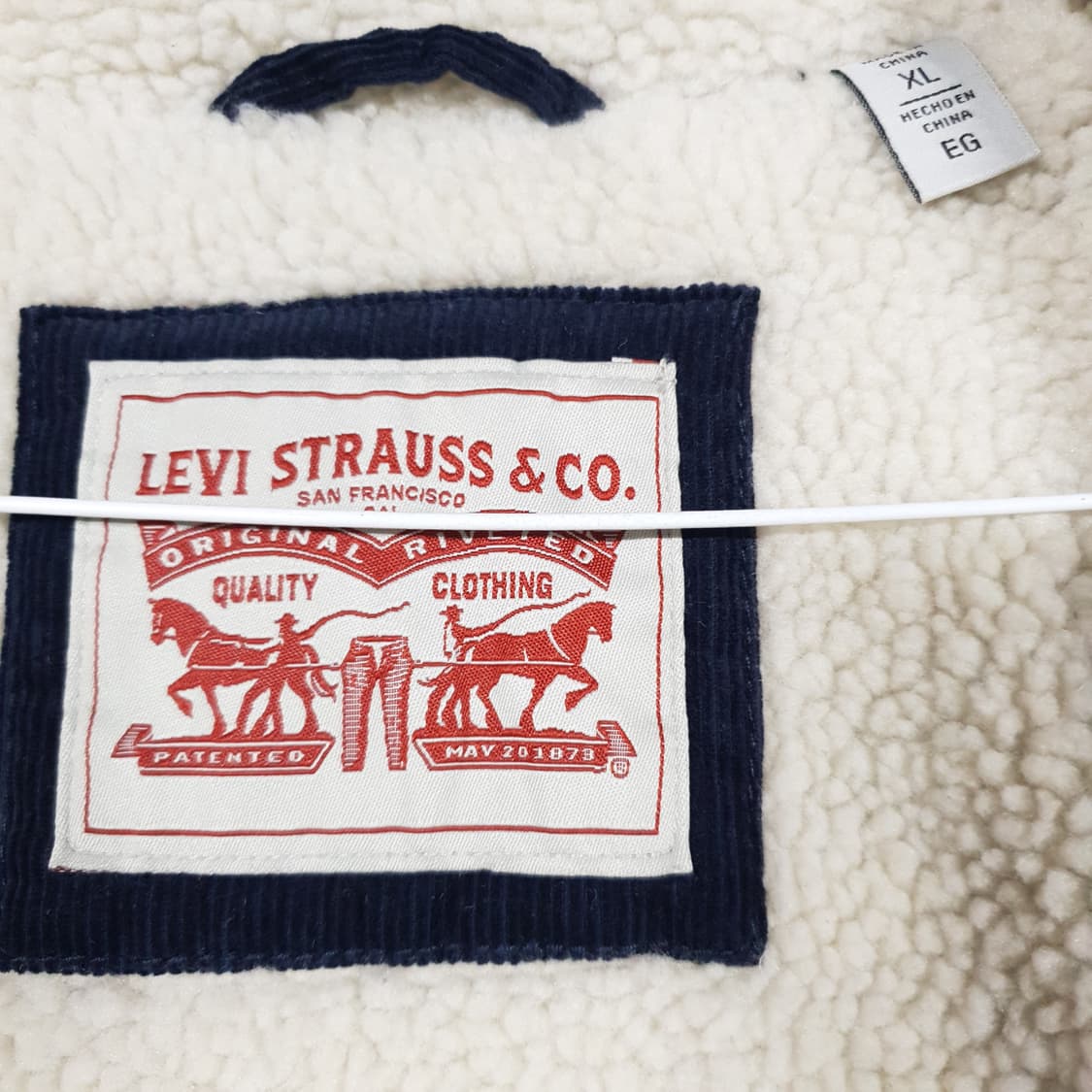 XL) 리바이스 코듀로이 쉐르파 플리스 포켓 후리스 자켓 다크네이비 희귀 상품이미지7