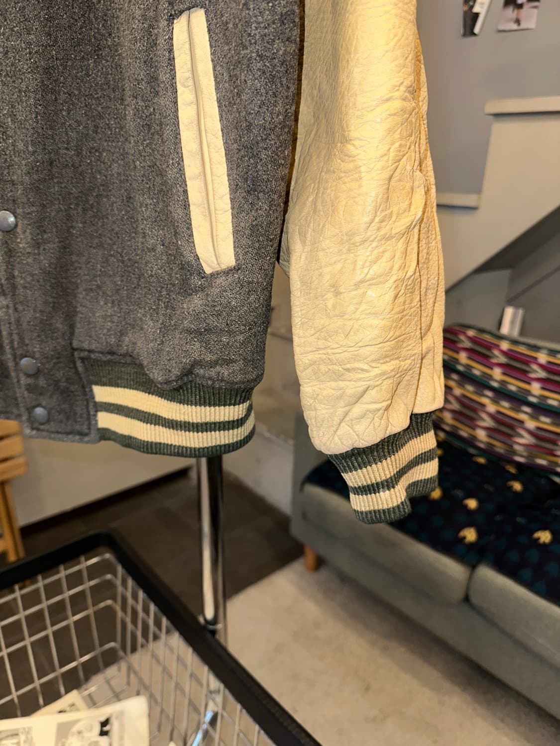 90’s Sugar Cane wool/leather varsity JK 상품이미지7