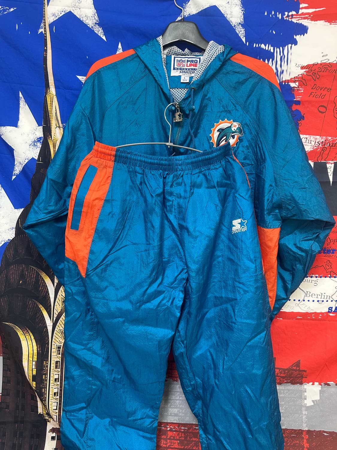 새상품 올드스쿨 스타터 NFL돌핀마이애미 트레이닝셋업 L100 상품이미지8