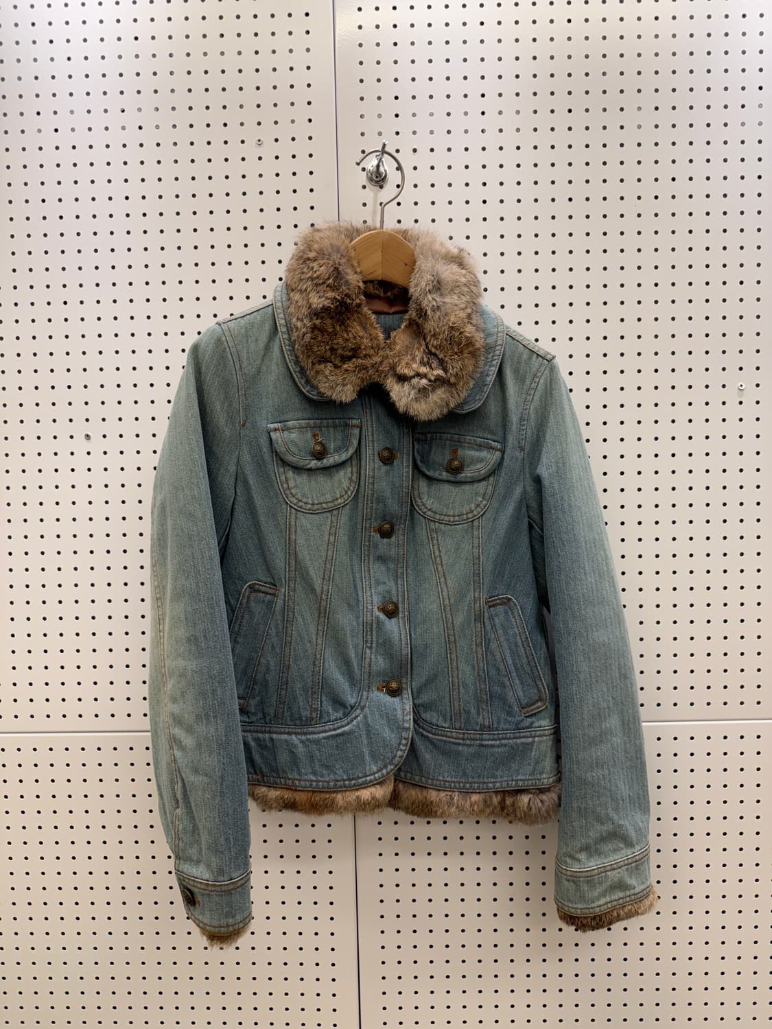 빈티지 y2k 토끼털 데님 자켓 U971 상품이미지2