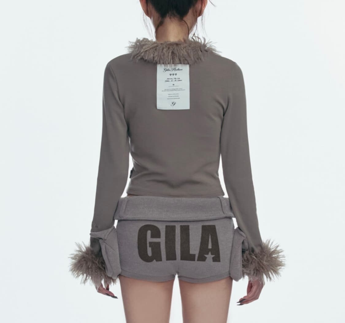 길라아카이브 퍼 가디건 FUR TRIMMING CARDIGAN_BEIGE 상품이미지3