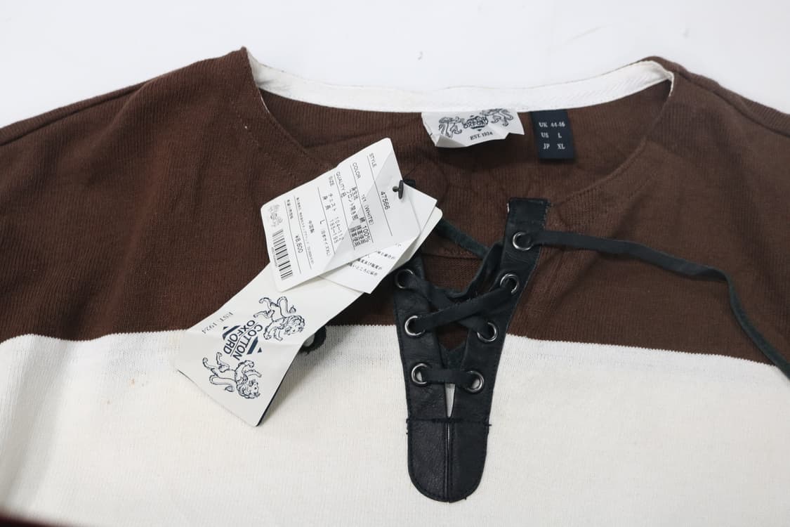 OTTON OXFORD 코튼 옥스포드 레이스업 스트라이프 롱슬리브 상품이미지5