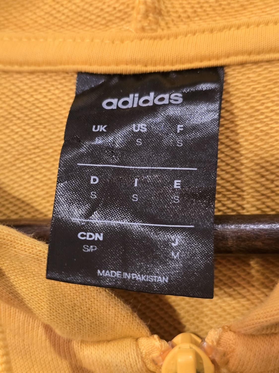 Adidas Mustard Yellow Full Zip Hoodie 상품이미지5