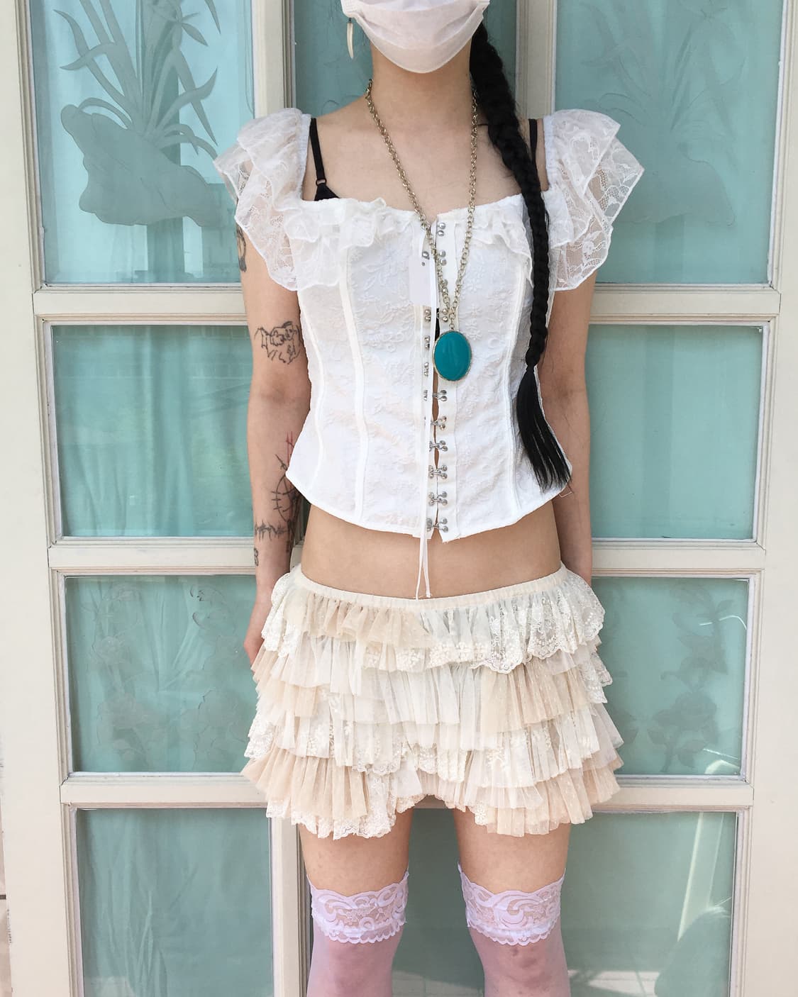 Frill lace layer short 상품이미지4