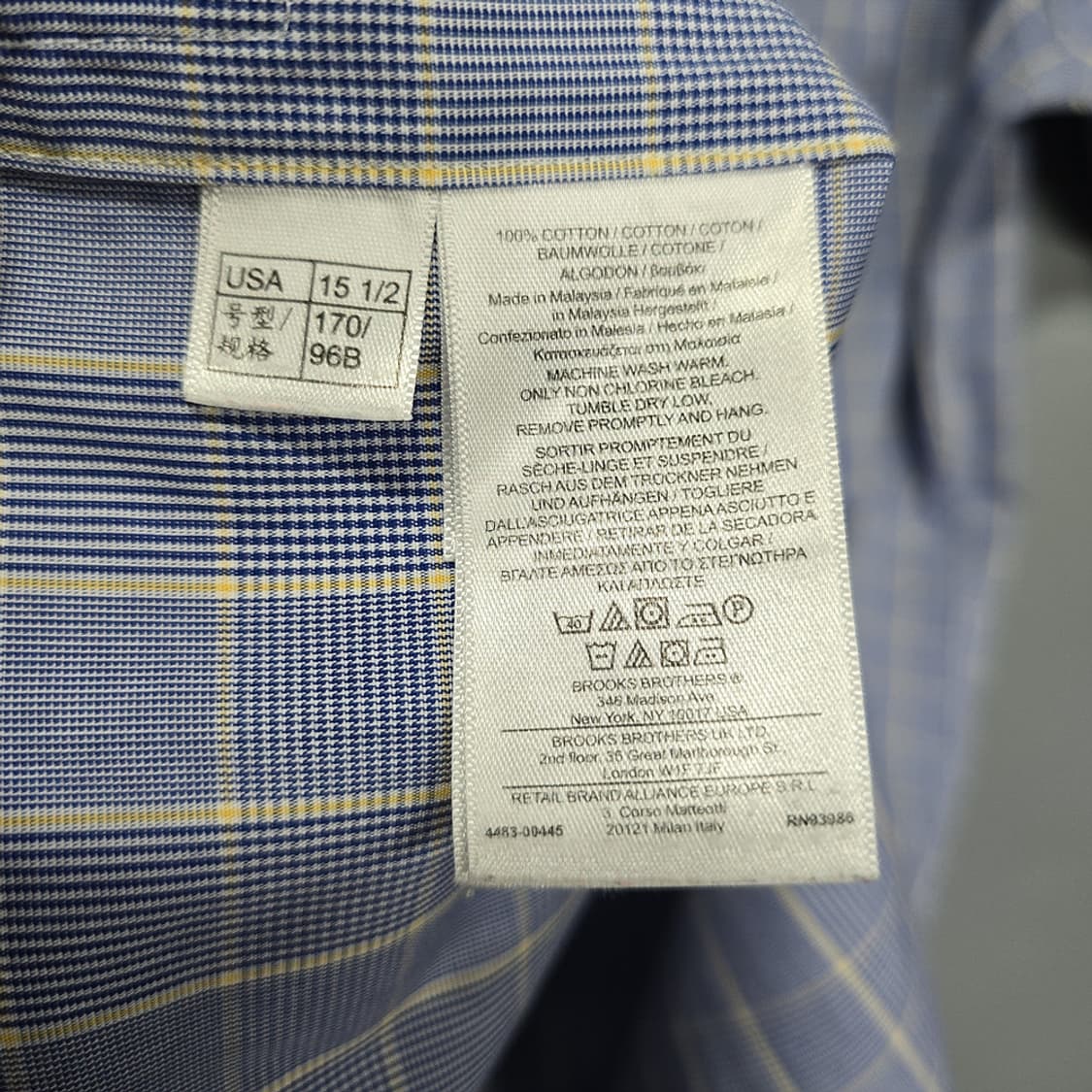 브룩스 브라더스(Brooks Brothers) 슬림핏 체크 셔츠 100 상품이미지5