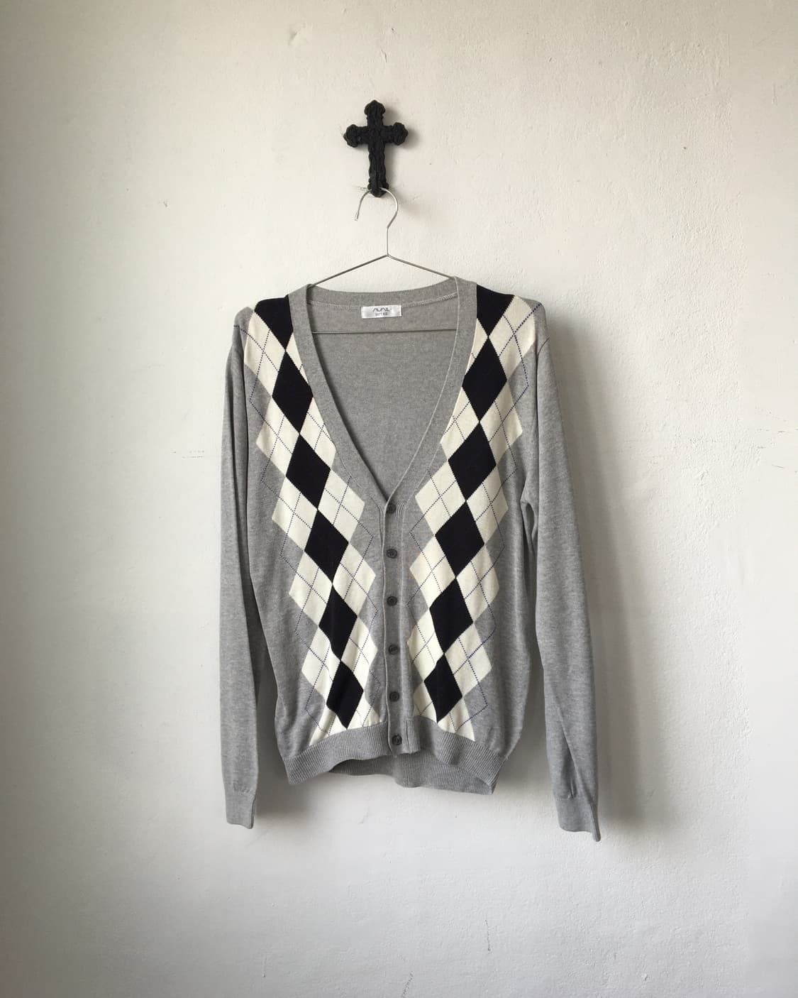 Argyle pattern knit cardigan 상품이미지2