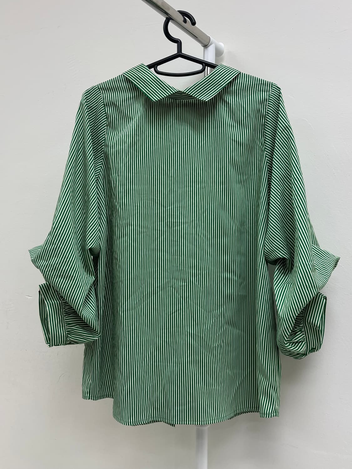 빈티지 그린 스트라이프 블라우스 상품이미지7