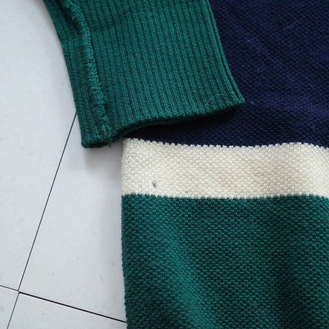 80s [영국산] 폴로 랄프로렌 울 니트 XL 브이넥 빅스트라이프 상품이미지6