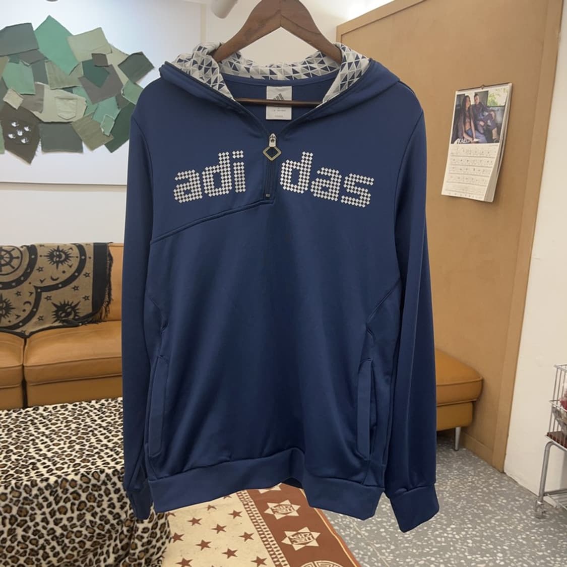 아디다스 올드스쿨 에스닉 패턴로고 반집업 져지 집업 L C09150 상품이미지3