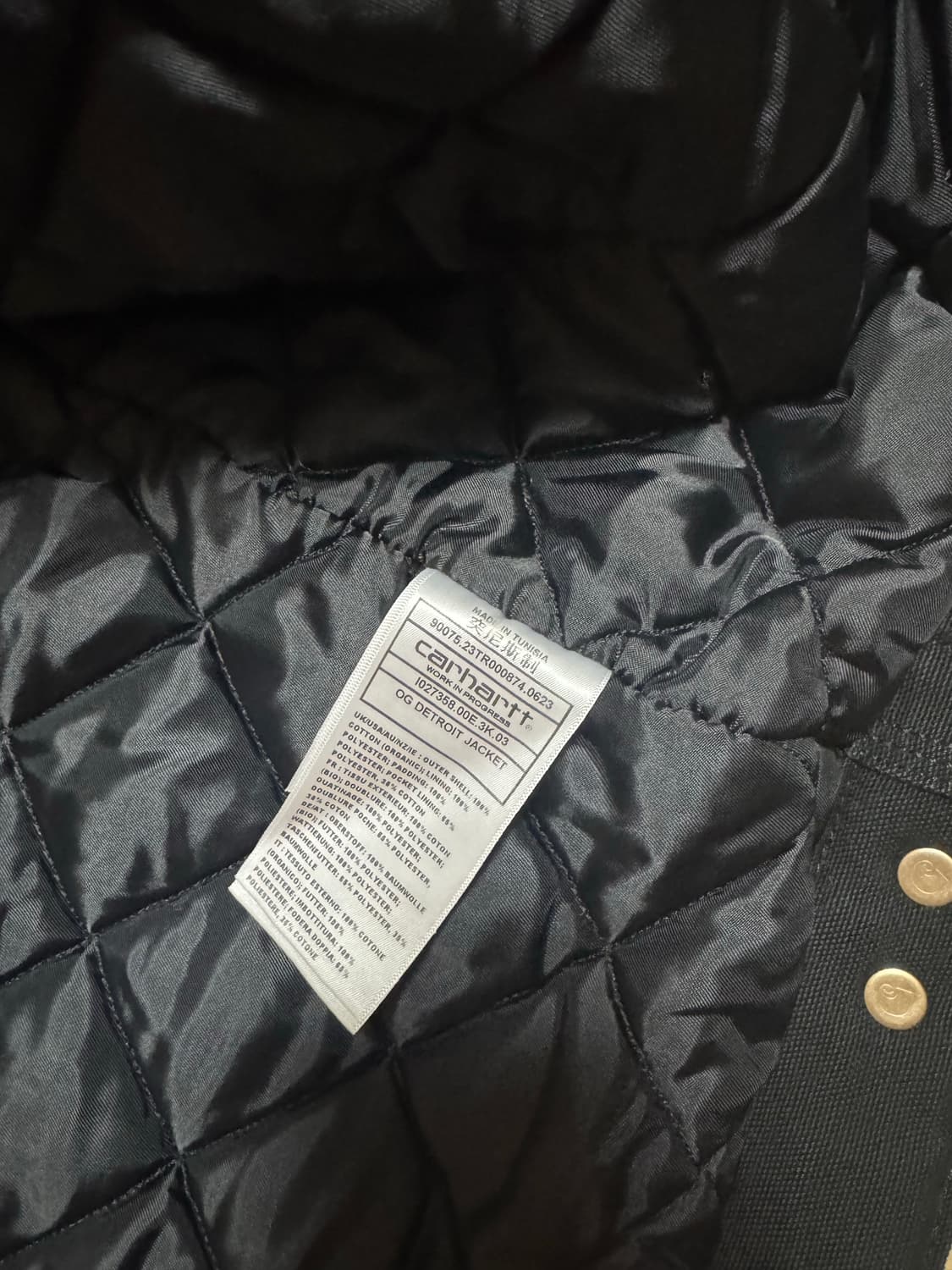 칼하트 WIP 오가닉 디어본 캔버스 OG 디트로이트 자켓 블랙 에이지드  상품이미지4
