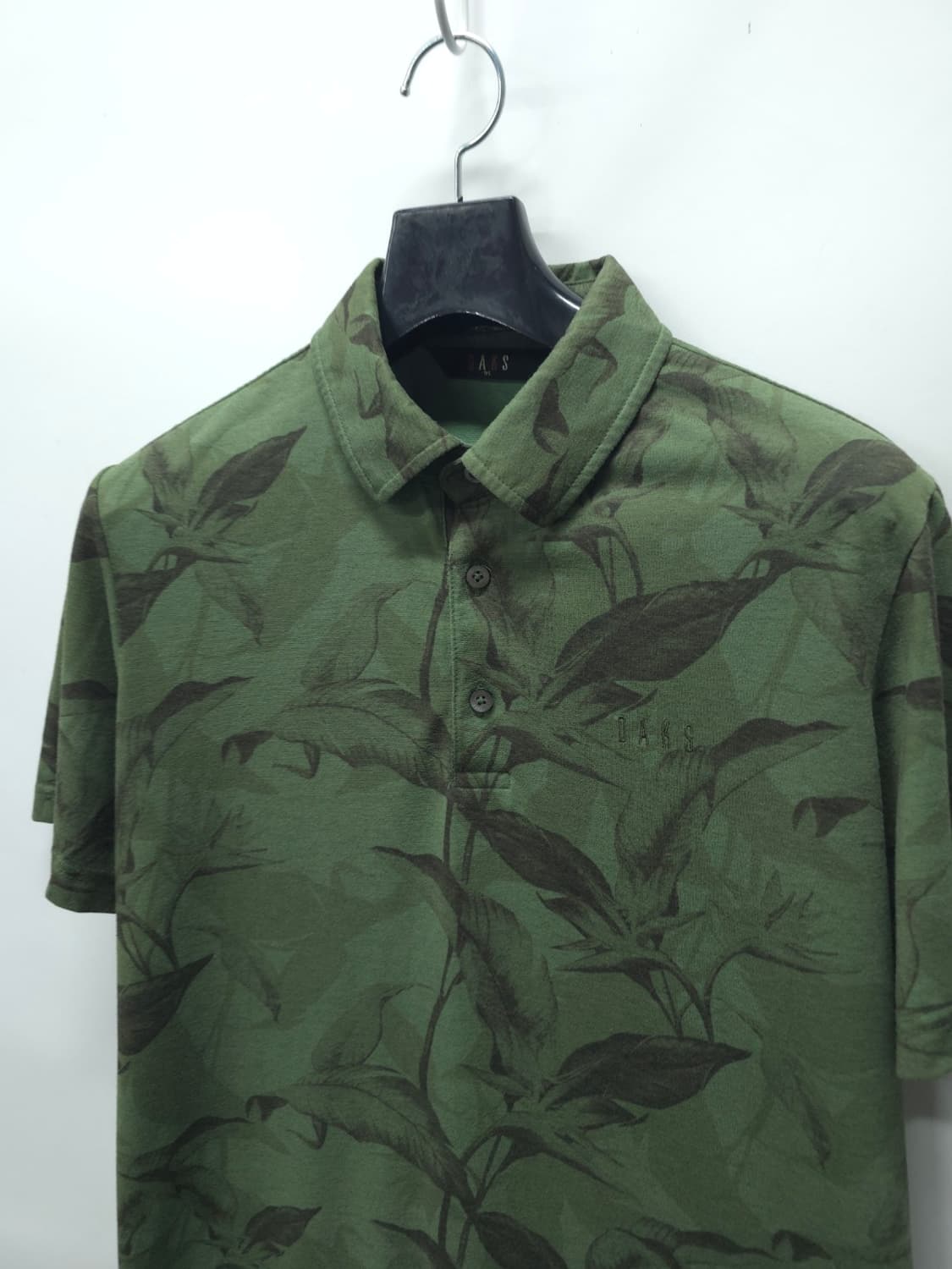 닥스 남성 카키 리프 패턴 하와이안 반팔 카라티(95) 상품이미지2