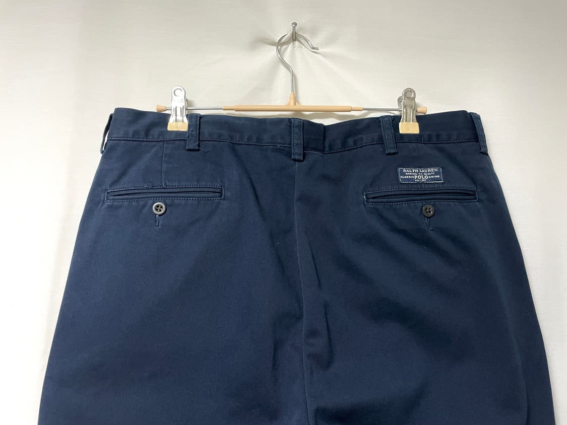 폴로랄프로렌 남성 와이드핏 투플리츠 클래식 치노팬츠 면바지 36 네이비 상품이미지5
