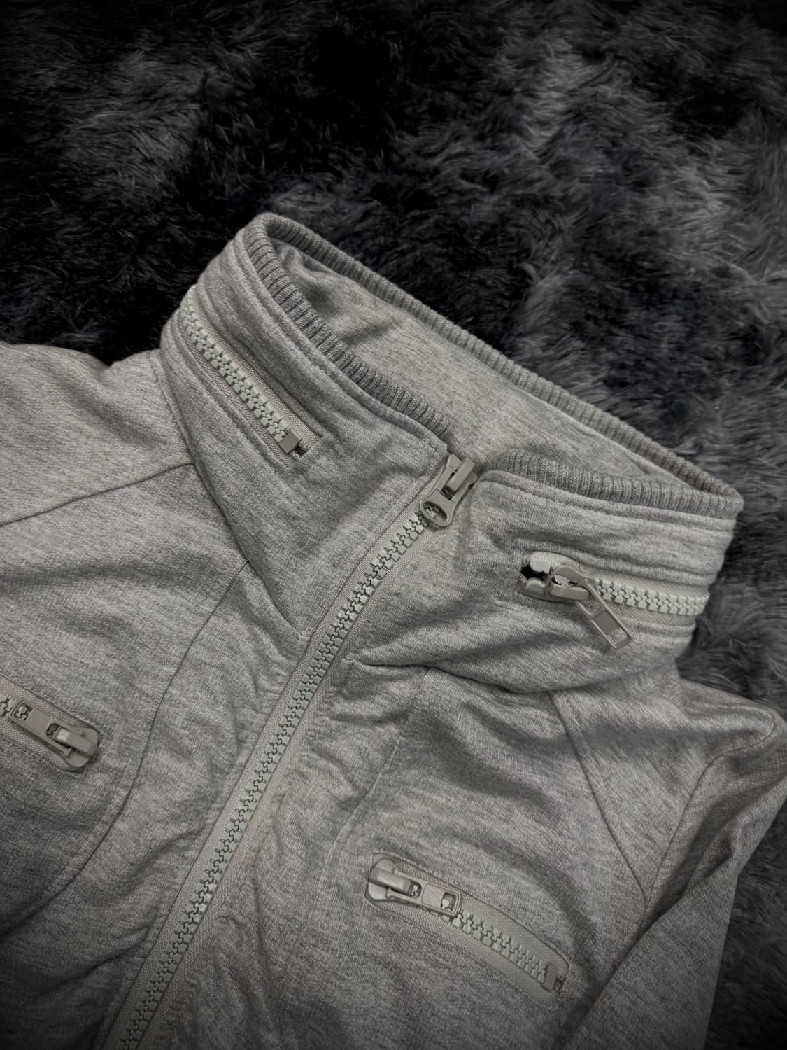 H.C.M II 셔링 히든후디 그레이 집업 상품이미지3