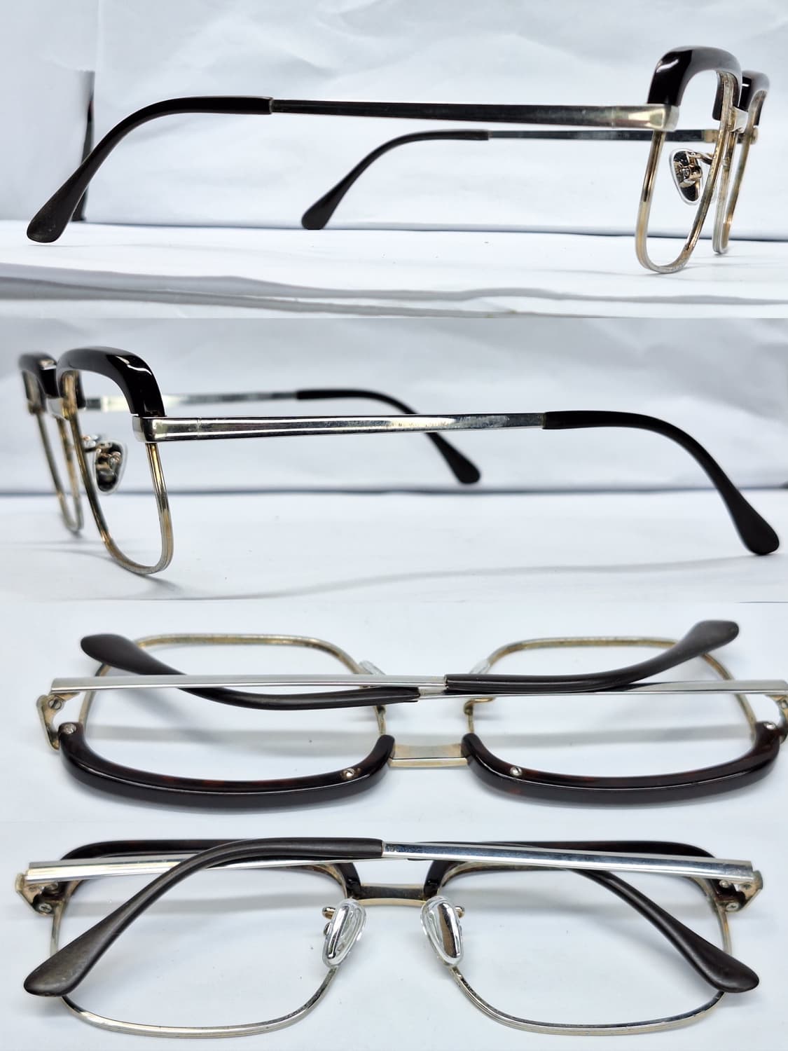 80s 일본 빈티지/no.5117 브로우라인 하금테 안경테 티타늄코패드 상품이미지5