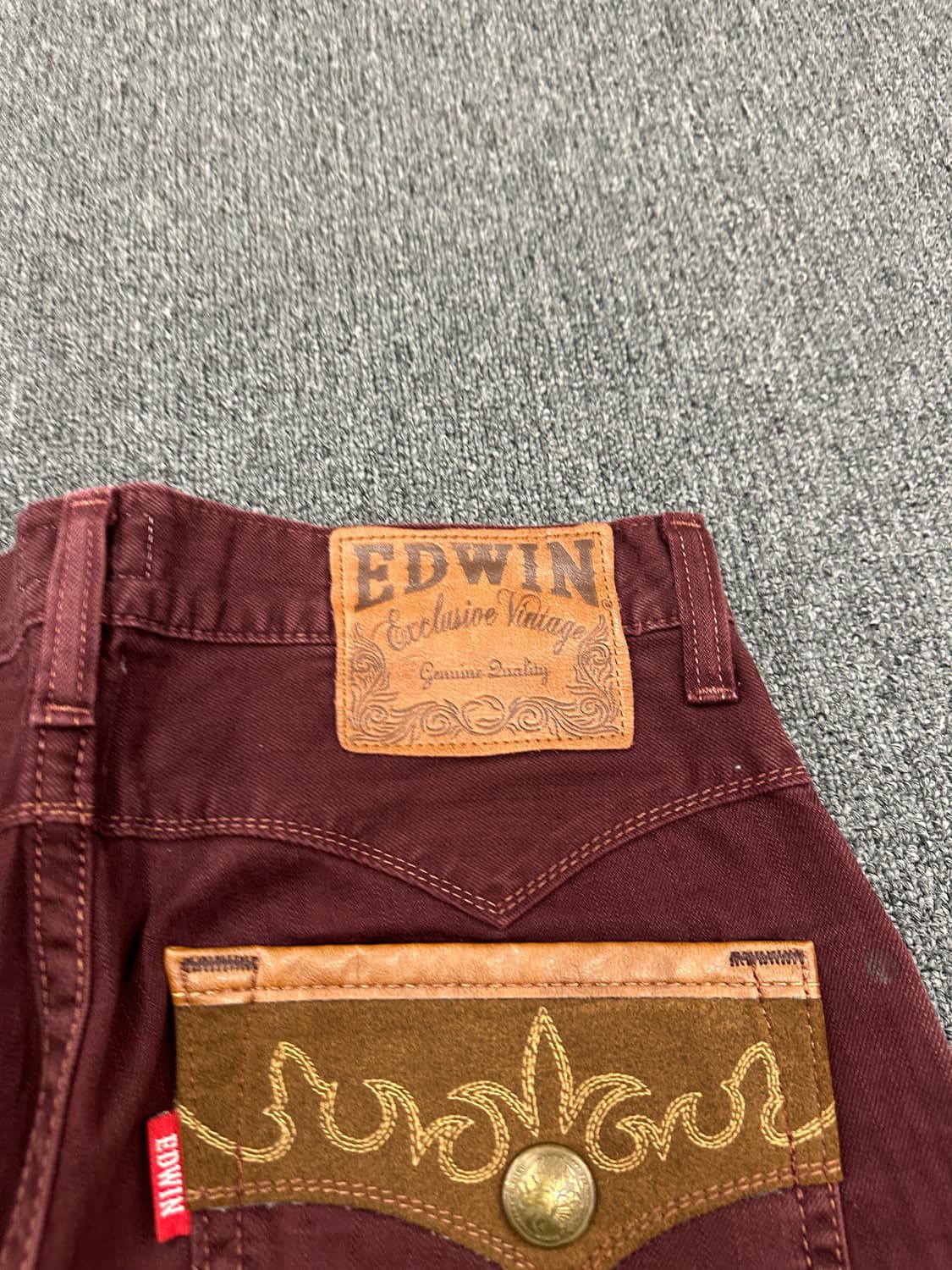 32) 에드윈 웨스턴 데님팬츠 버건디 상품이미지4
