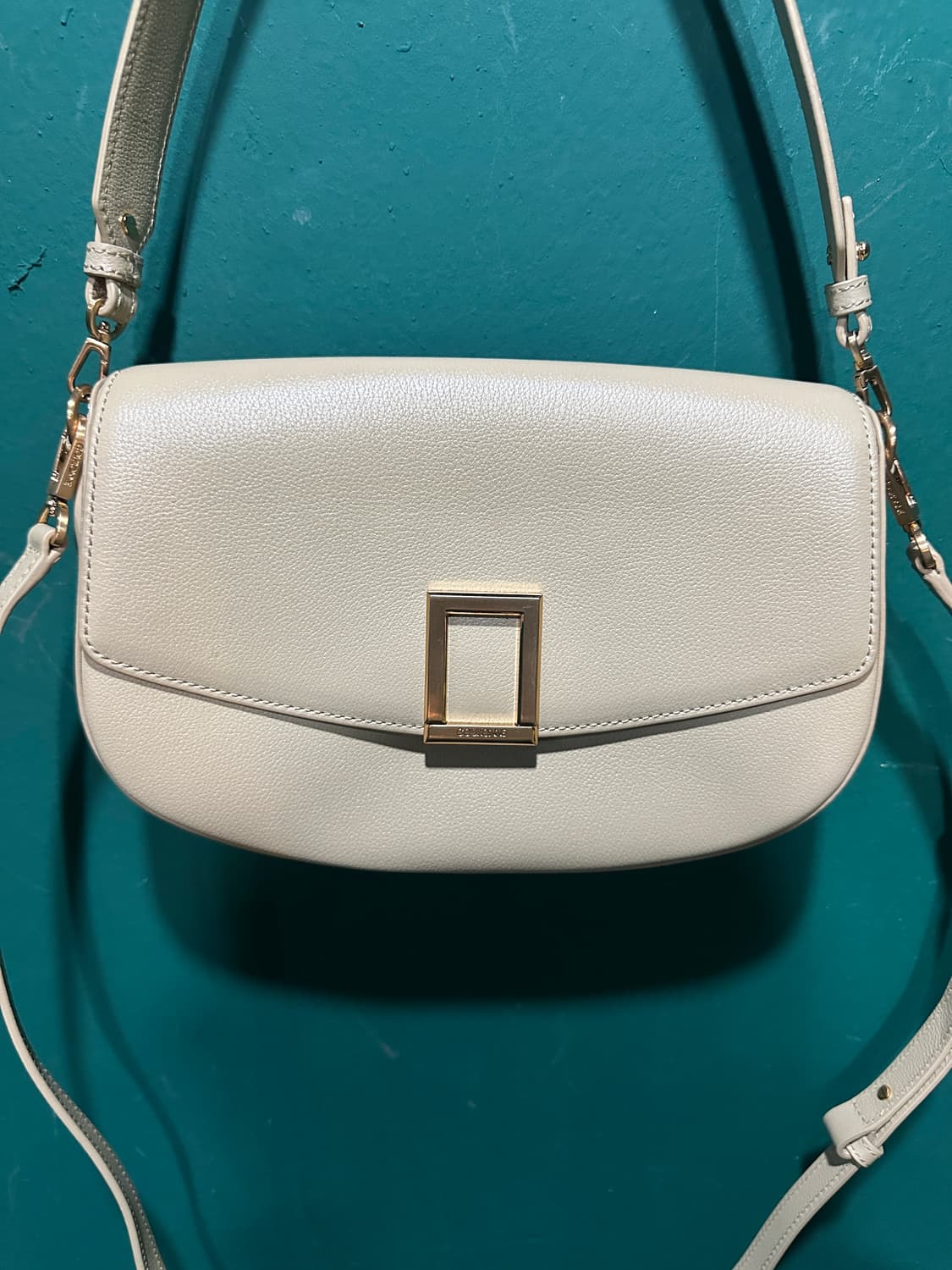 쿠론 가죽 크로스백 아이보리 상품이미지3