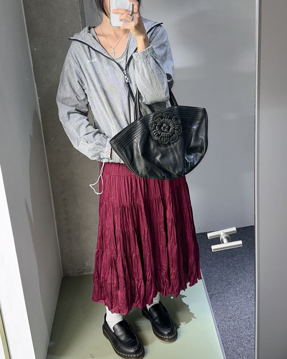 burgundy cancan skirt 상품이미지4