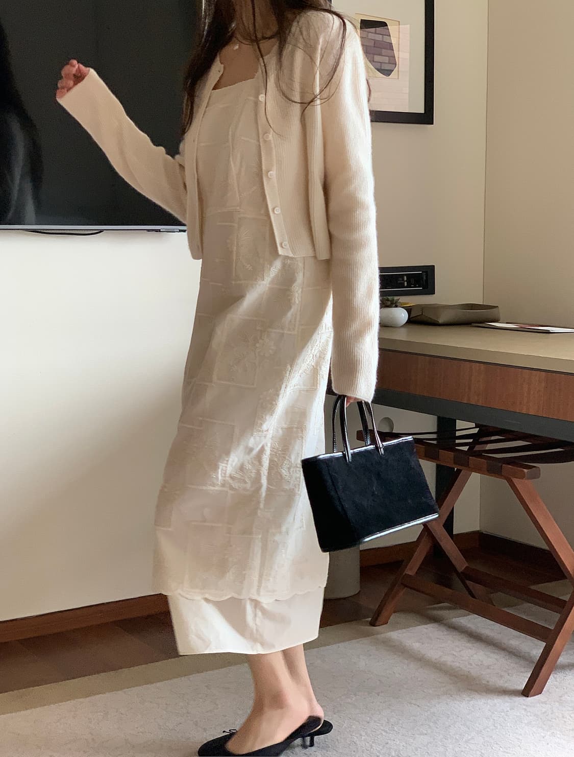 미엘miel 앤유가디건 크림 상품이미지3