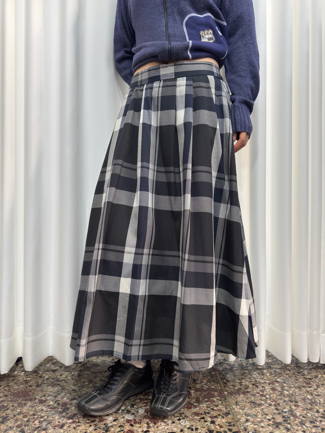check pleats skirt 상품이미지1