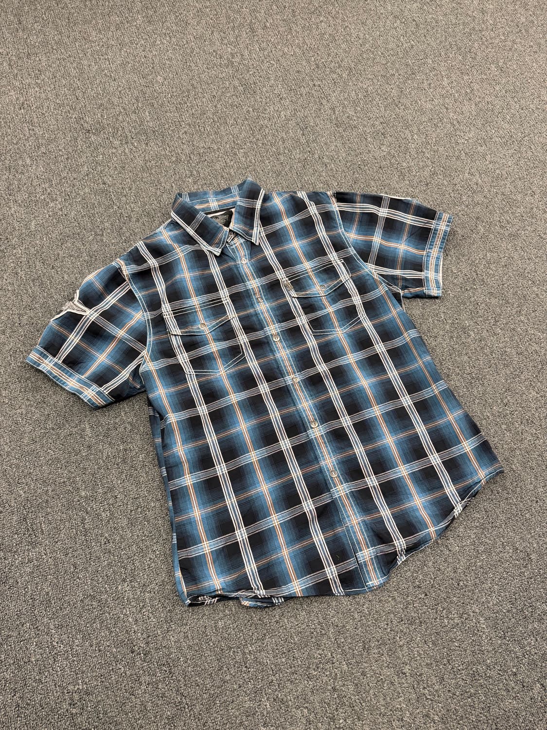 L) 할리데이비슨 빈티지 체크 플란넬 반팔셔츠 상품이미지1