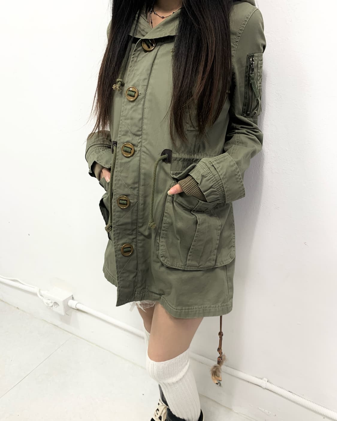 [TOMMY HILFIGER] 타미힐피거 y2k 카키 야상 자켓 상품이미지3