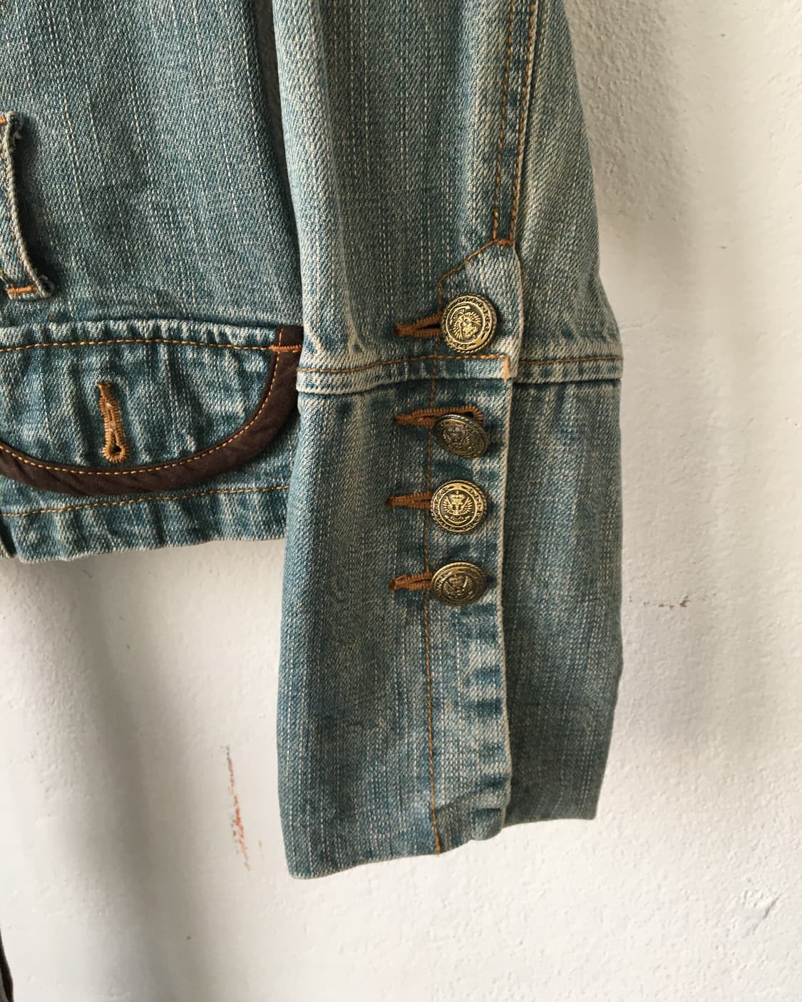 Belted button point denim jacket 상품이미지4