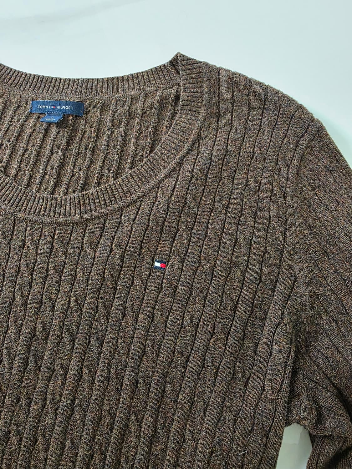 Tommy Hilfiger / 보카시 브라운 케이블 니트 상품이미지2