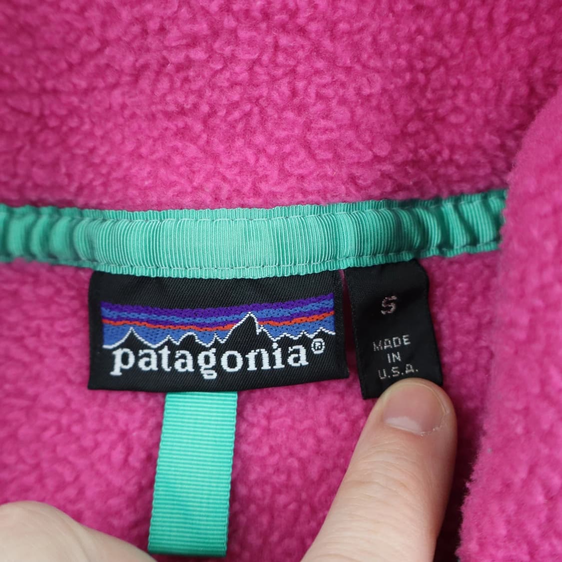 90s 파타고니아 신칠라 스냅-T 핑크/퍼플/민트 USA 상품이미지6