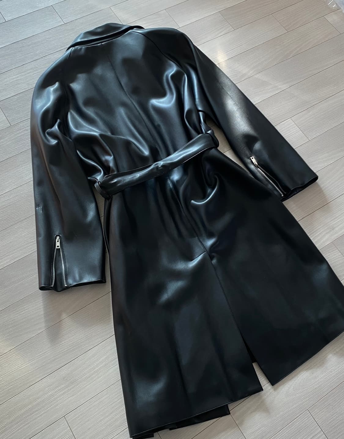 레더 롱 트렌치코트 상품이미지3